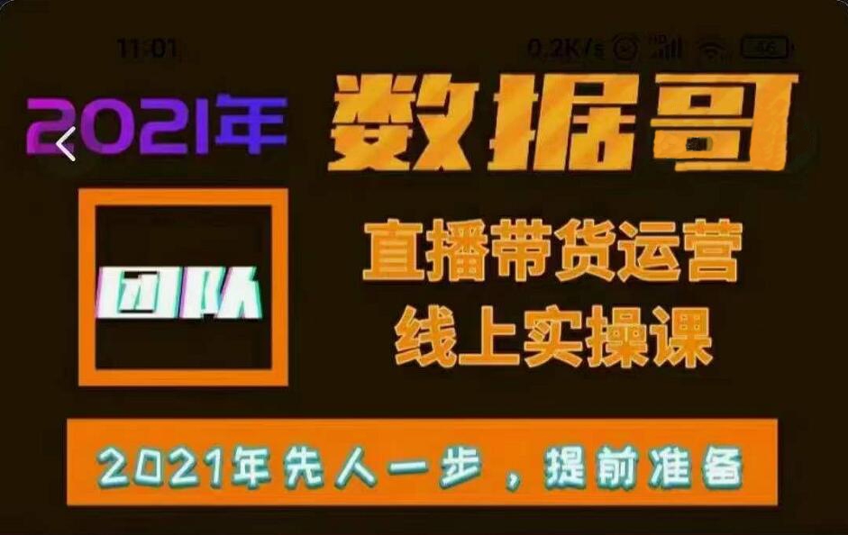 数据哥直播带货运营线上实操课