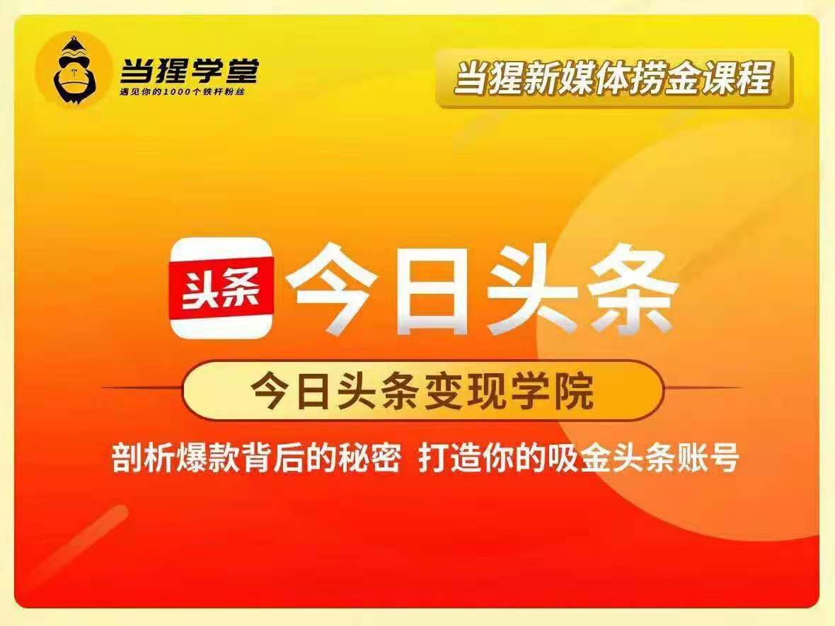 今日头条变现学院：打造10W+吸金头条账号实操方法 1