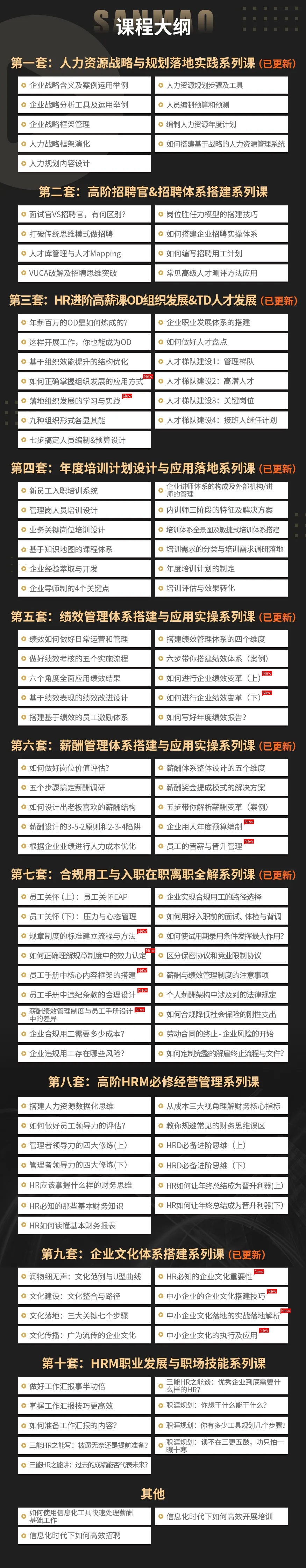 三茅课程：人力资源职业经理人（HRPM） 1