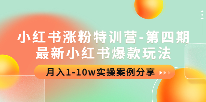 【网赚上新】091.小红书涨粉特训营-第四期 1