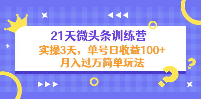【网赚上新】093.21天微头条训练营 1